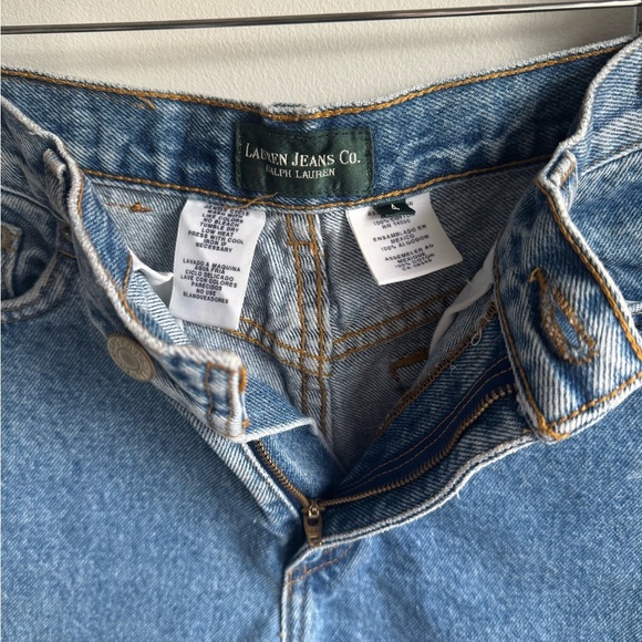 Vintage 90s Ralph Lauren Cut-Off Raw Hem Cotton Jean Denim Booty Shorts size 4 - Picture 4 of 7